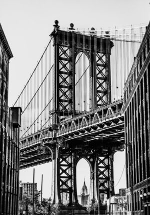 Black & White Manhattan Bridge by  Bill Carson Photography (FRAMED)
