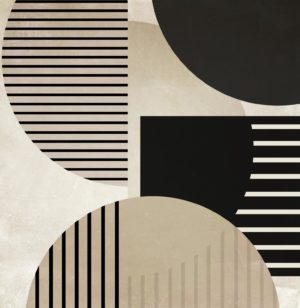 Striped Neutral Shapes by Sd Graphics Studio (FRAMED)(SMALL)