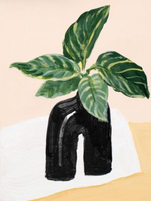 Little Plants in Black Vase II by Lanie Loreth (FRAMED)