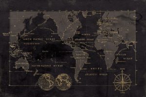 Black Gold Map by Carol Robinson (FRAMED)