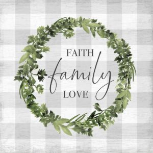 Faith Family Love Wreath by Natalie Carpentieri (FRAMED)(SMALL)