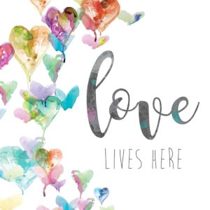 Love Lives Here Hearts by Carol Robinson (FRAMED)(SMALL)